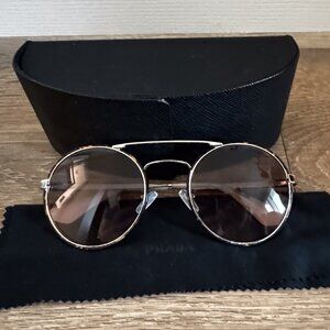 Prada Round Unisex Sunglasses (Tortoise/Silver/Pink) SPR 51S (2AU-4K0)